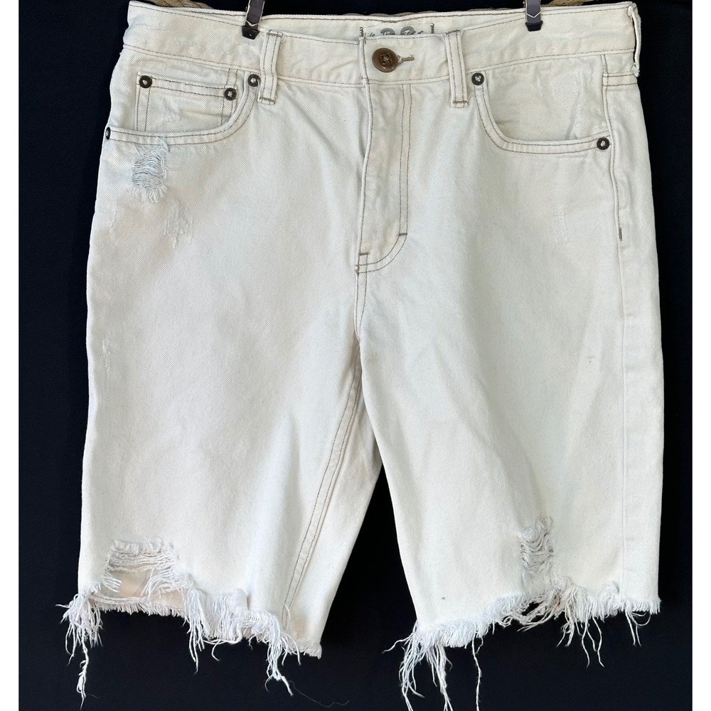 Free People We The Free Denim Shorts Distressed Womens‎ 28 White